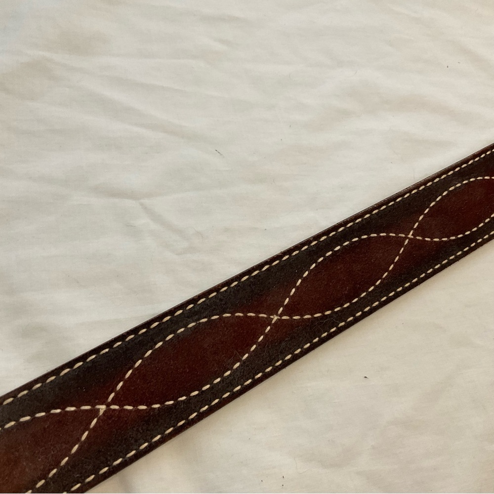 Brown Belt Split Cowhide/Bonded Lined Made in USA 36 - Picture 4 of 8